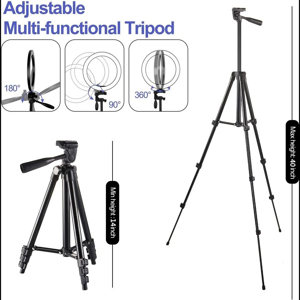 10 inch RGB selfie ring light tripod LED fill light pography ring light phone holder circular light tripod streaming media YouTobe 240909