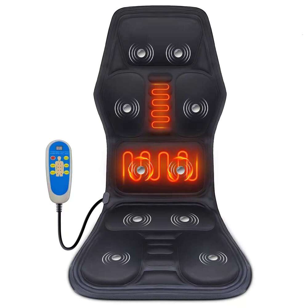 Electric Vibrating Car Massager 10 Head Full Body Chair Mat Portable Massage Cushion Home Infrared Heating Back Vibrator