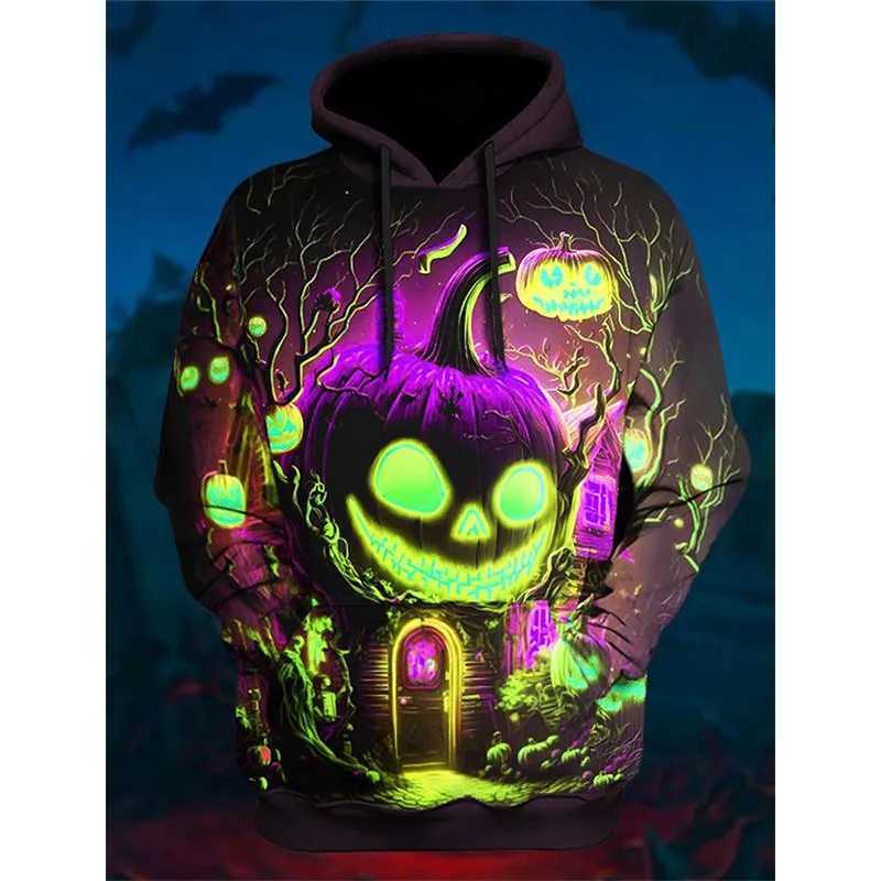 3D All Over Print Mens Halloween Pumpkin Hoodie Costume New In Pull Over Sweatshirt Foe Men Women As Gift For Halloween Holidays Y240920