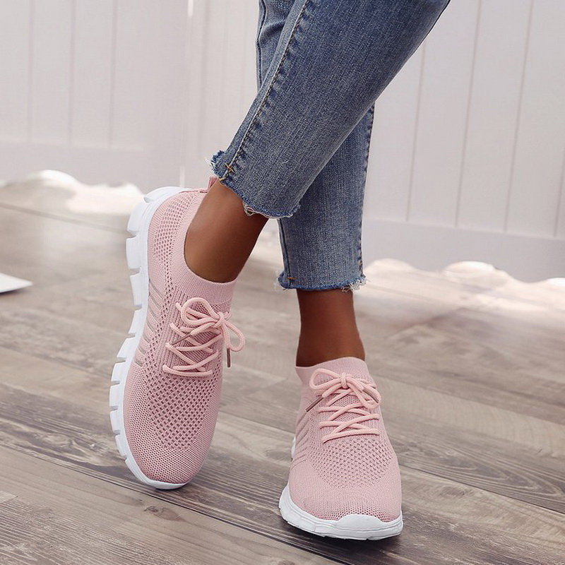 Women Sneakers New Slip On Mesh Light Breathable Running Shoes Woman Walking Platform Comfortable Female New Summer Hot 483a