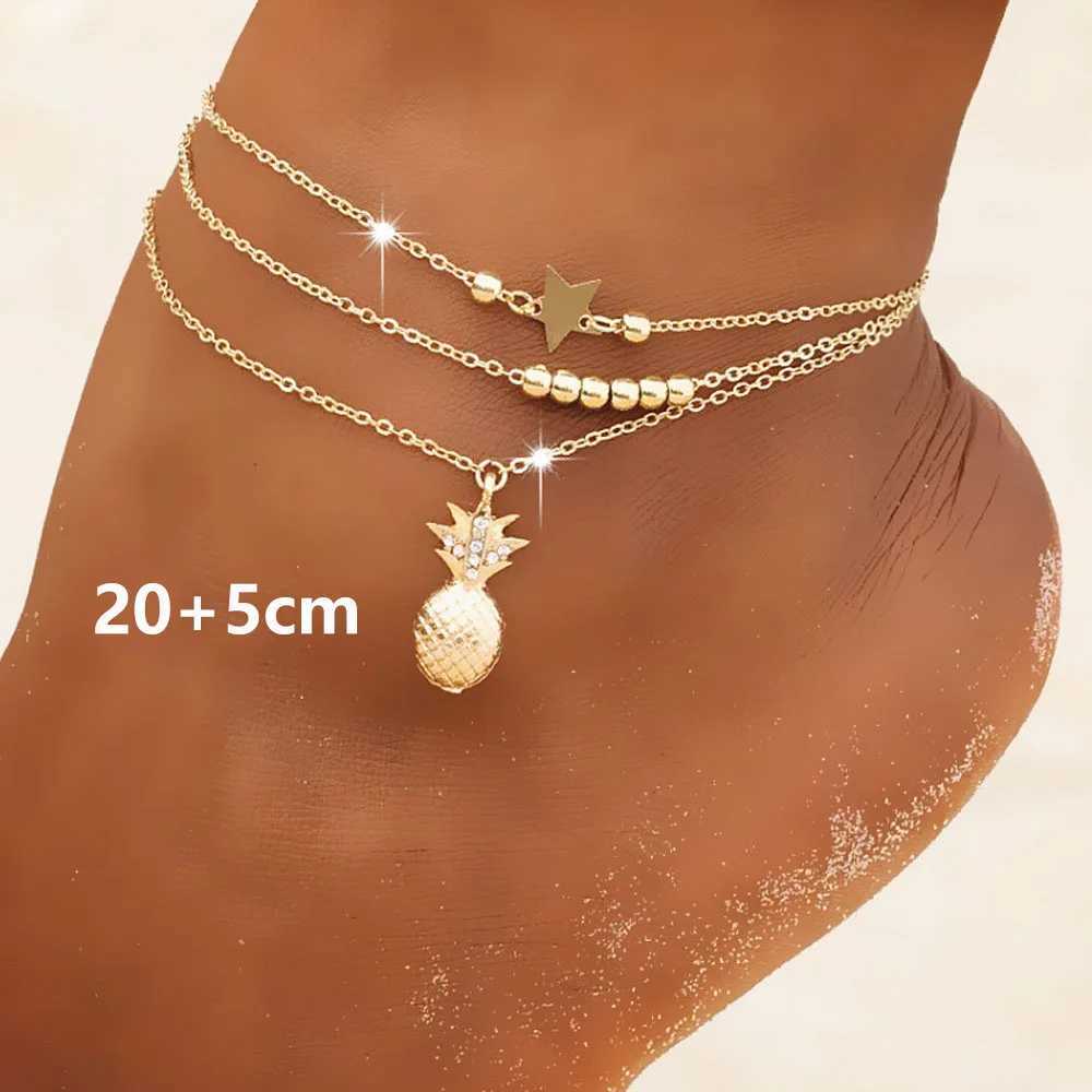 New Fashion Simple Heart Female Anklets Foot Jewelry Leg New Anklets On Foot Ankle Bracelets For Women Boho Leg Chain Gifts Y240920