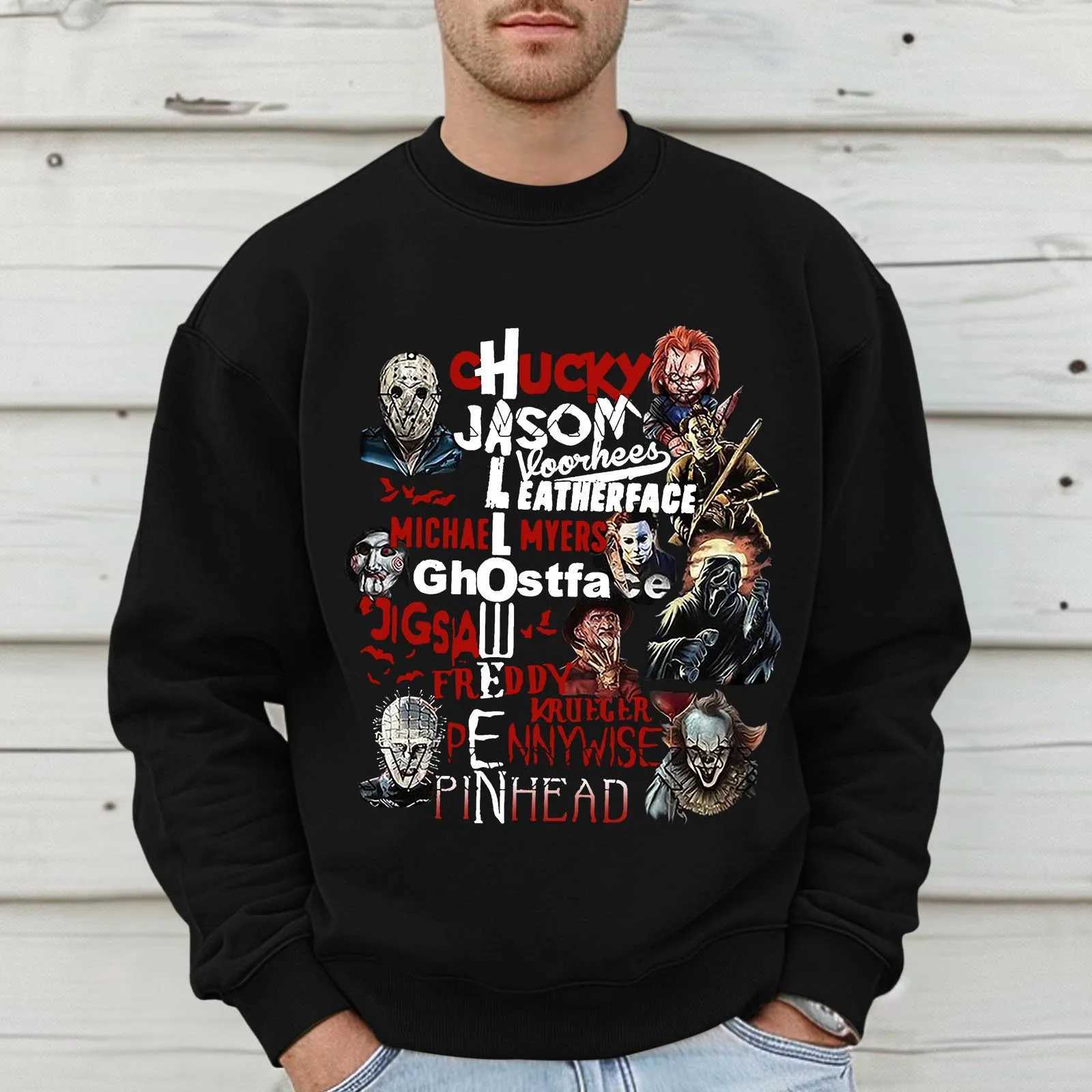 American Vintage Halloween Jumpers Horror Role Thug Life Tracksuit Graphic Men Oversized Y2k Hoodie New In Hoodies Sweatshirts Y240920