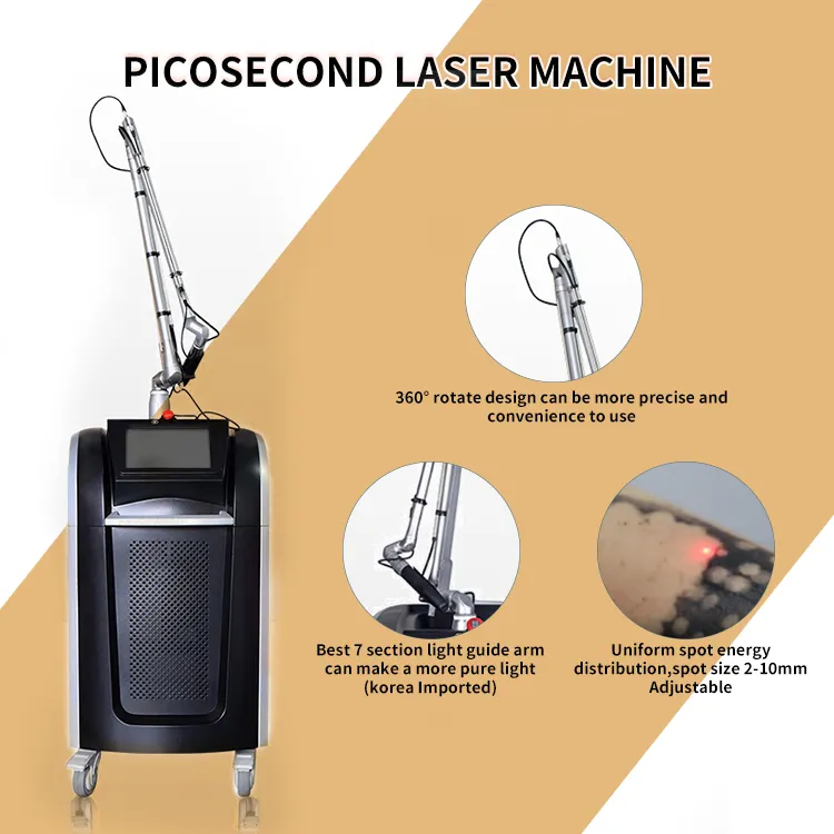 Stationary 1064 532 755 Pico Laser Tattoo Removal Yag Picosecond Laser Machine For Pigment Removal