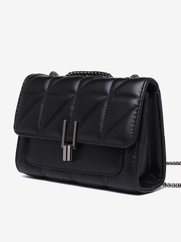 Elegant Women's Lingge Bag with Chain Strap - Versatile Single Shoulder & Crossbody Design