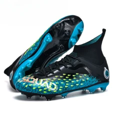 Men Soccer Shoes Football Boots Long Spikes Ankle Training Sport Footwear Indoor Futsal Ultralight Non-Slip Unisex Top Quality