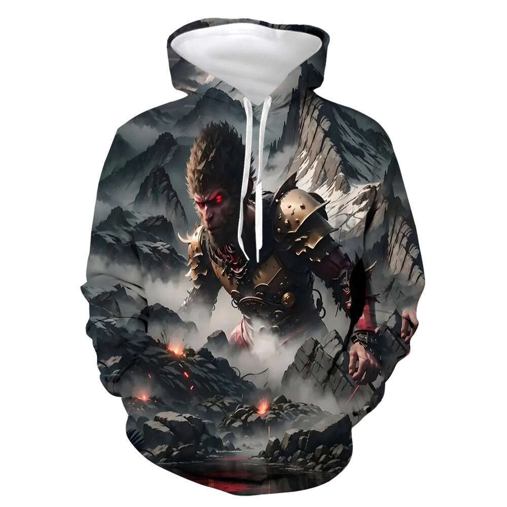 Men's Black Myth Wukong 3D Hoodie With Digital Printing, Cross Border Hoodie From Europe And America, Designed For Foreign Trade