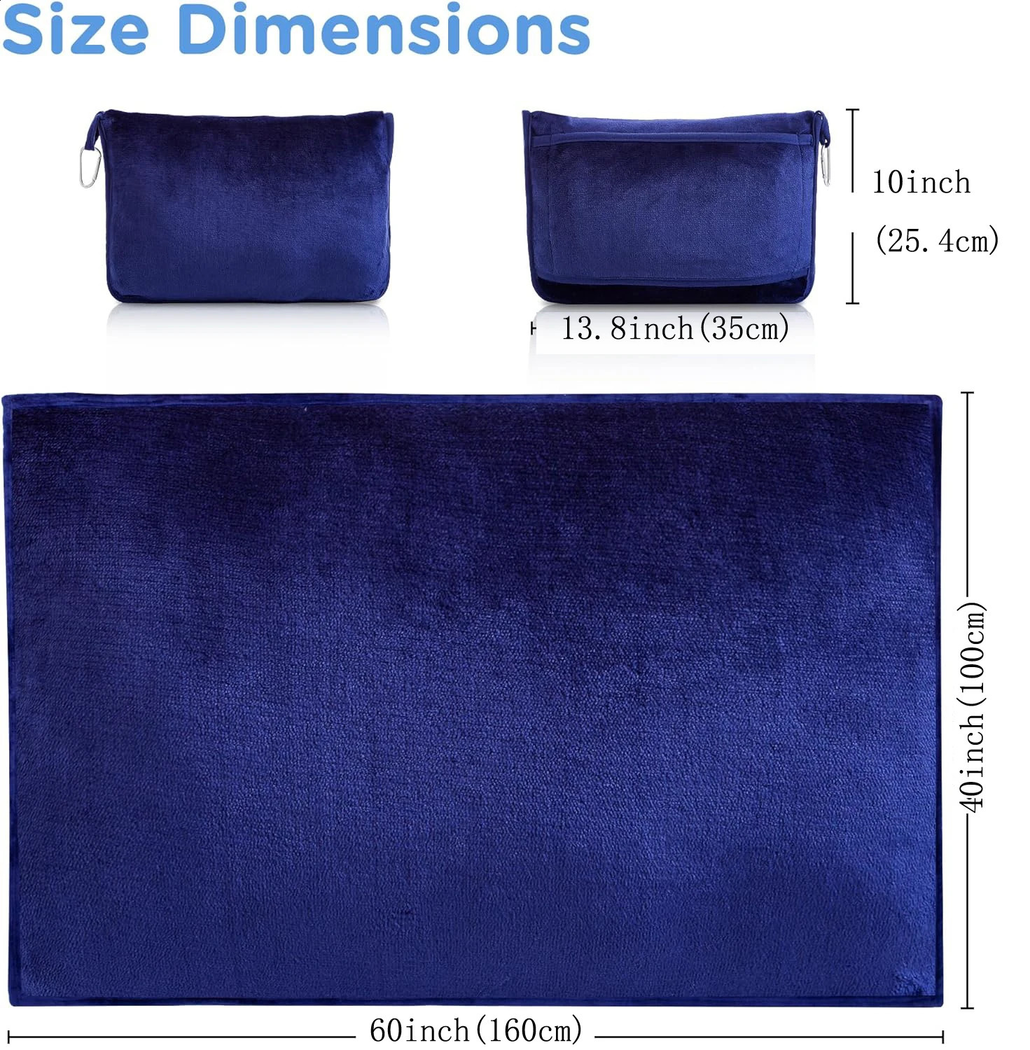 Portable travel blanket soft flannel airplane blanket 2-in-1 travel pillow and blanket set airplane wagon 240919