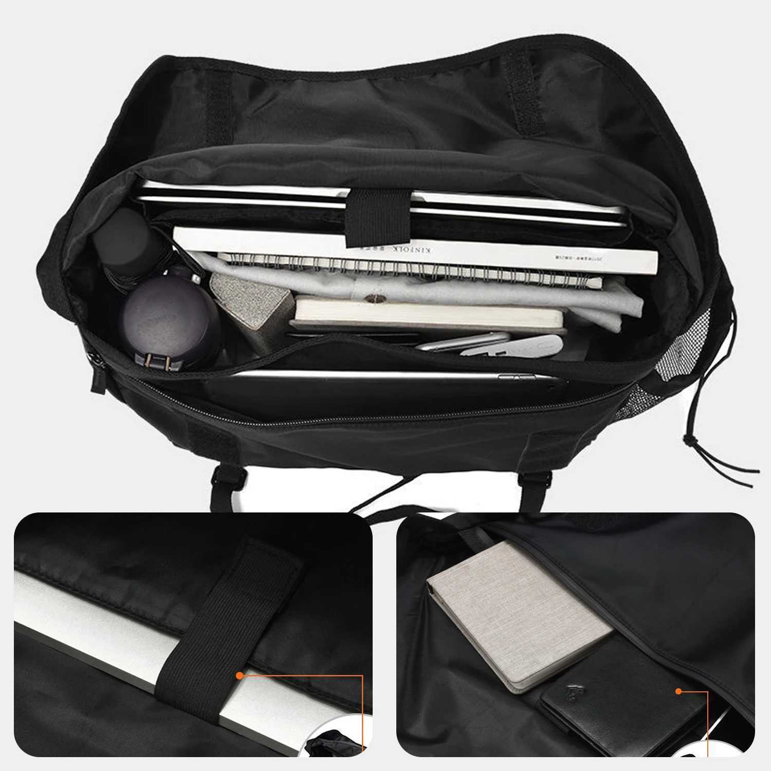 Mens Crossbody 15.6 inch (about 15.6 cm) Waterproof Casual Messenger Bag Laptop Bag Sturdy Crossbody Bag Black Z240919