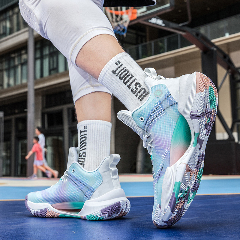 Sports Basketball Shoes Men's Training Leisure Anti-slip Wear Breathable Real Combat Rebound High-top Large Size Ball Shoes 2024