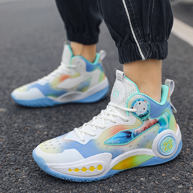 New Trend Colorful Sports Shoes Anti-slip Shock-absorbing Men's Basketball Shoes Comfort Breathable Women Basketball Sneakers