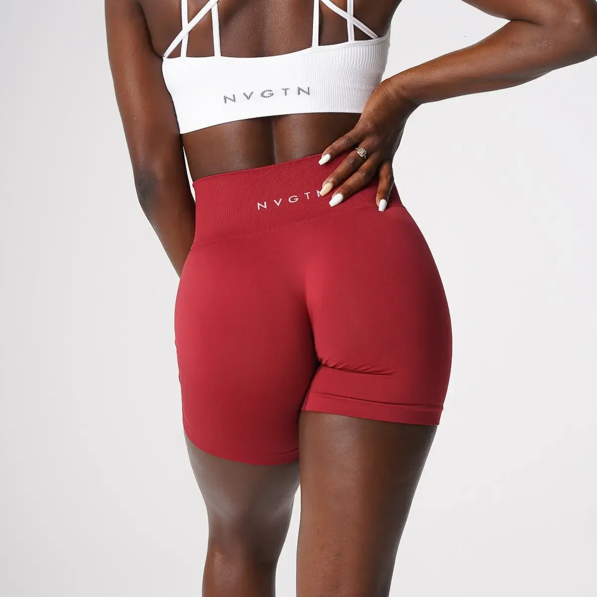NVG Solid Seamless Shorts Women Silky Lycra Soft Workout Sports Short Legging Fiess Outfits Yoga Pants Gym Wear Knitted
