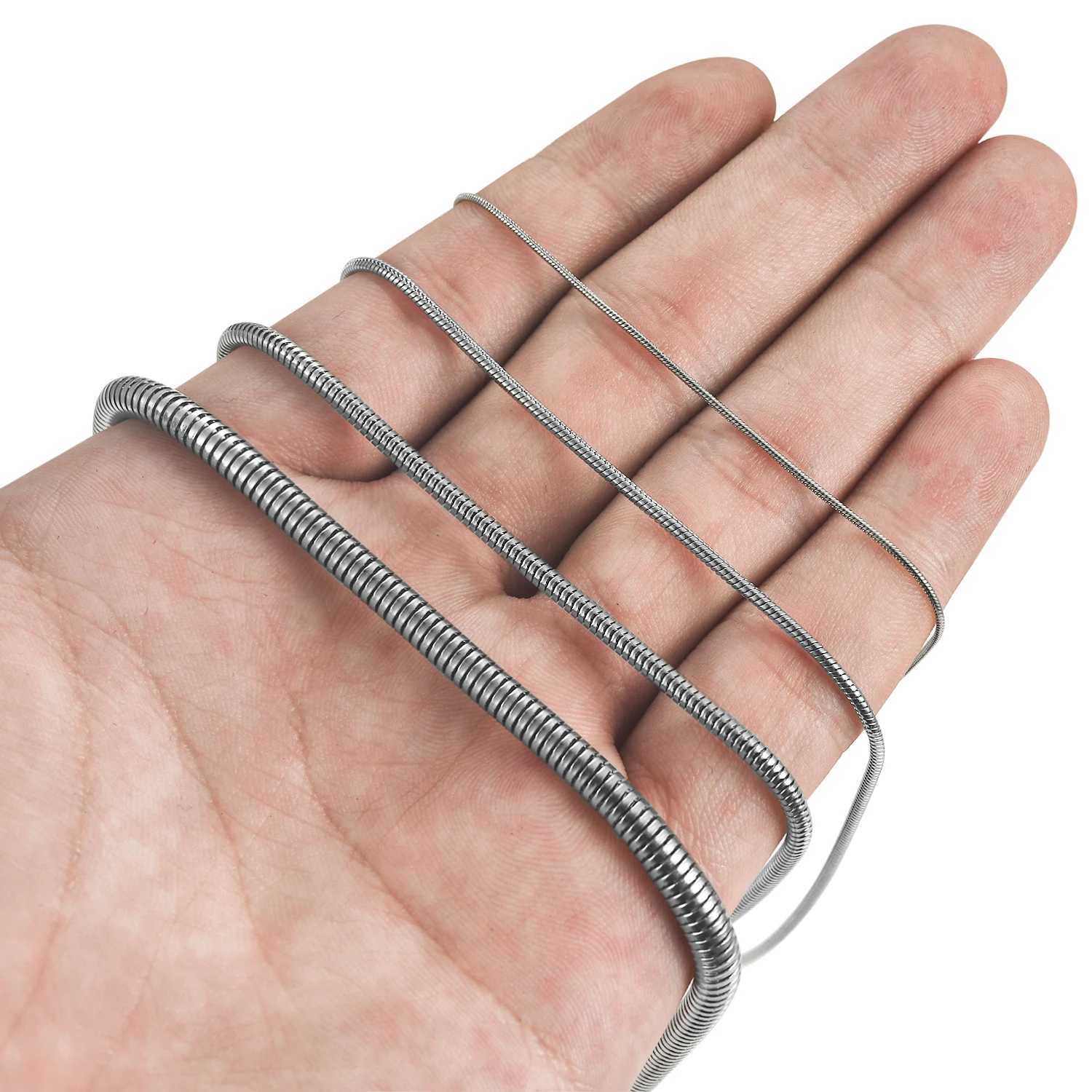 1/1.5/2.4/4mm Waterproof Stainless Steel Sliver Color Necklace High Quality Round Snake Chain Jewelry Accessory for Men WomenX240919