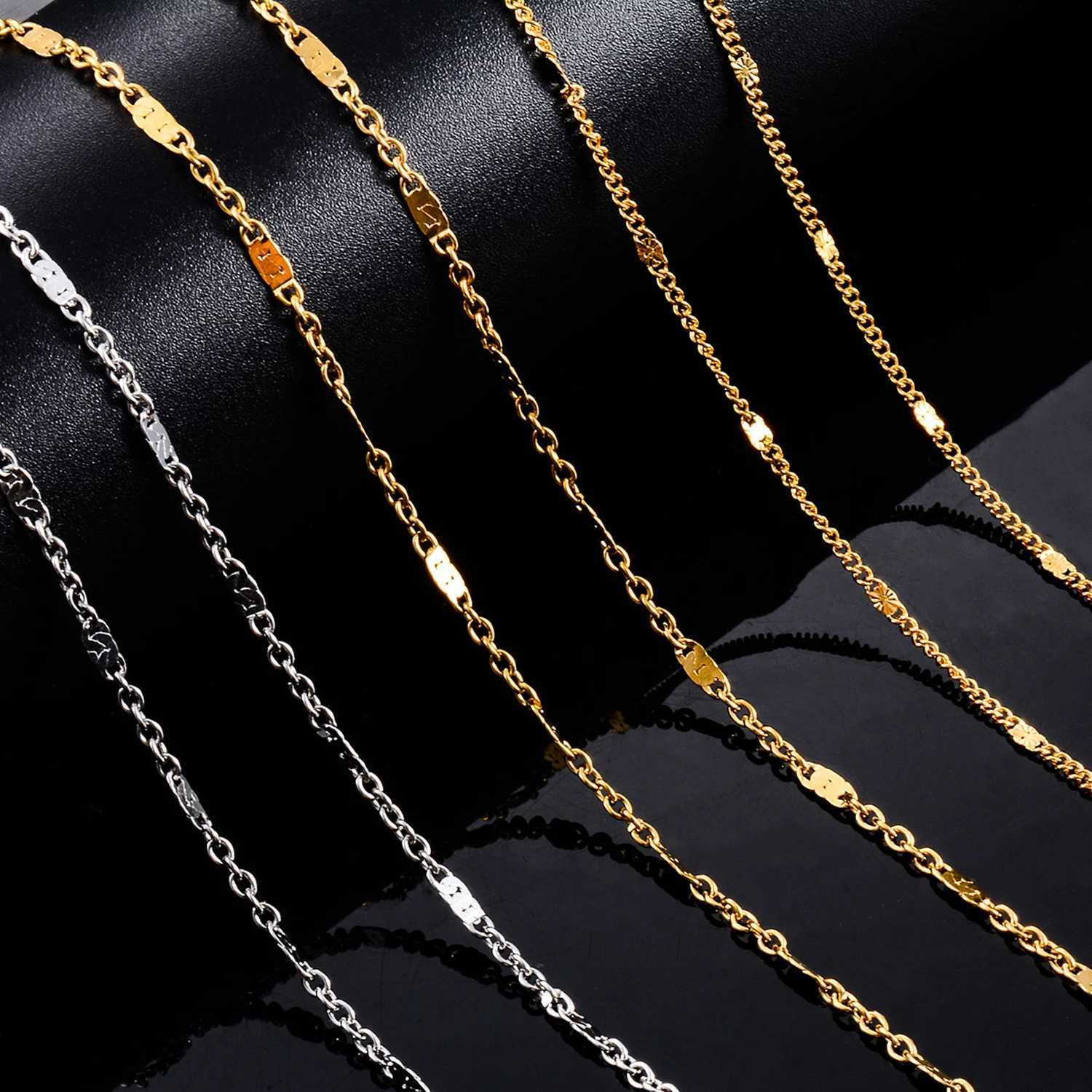 1.8mm Width Stainless Steel Tiny Link Chain Thin Necklace for Women Men Silver/Gold Color Creative Hip Hop Choker Jewelry GiftX240919