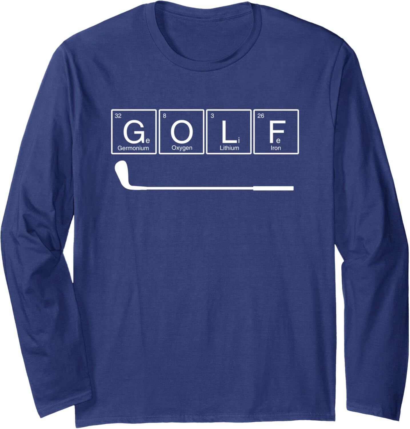 Long Sleeve Shirts for Men sweatshirt Funny Golf Chemical Elements Periodic Table Golf Lover Gift Long Sleeve Tee Streetwear Casual tops clothes