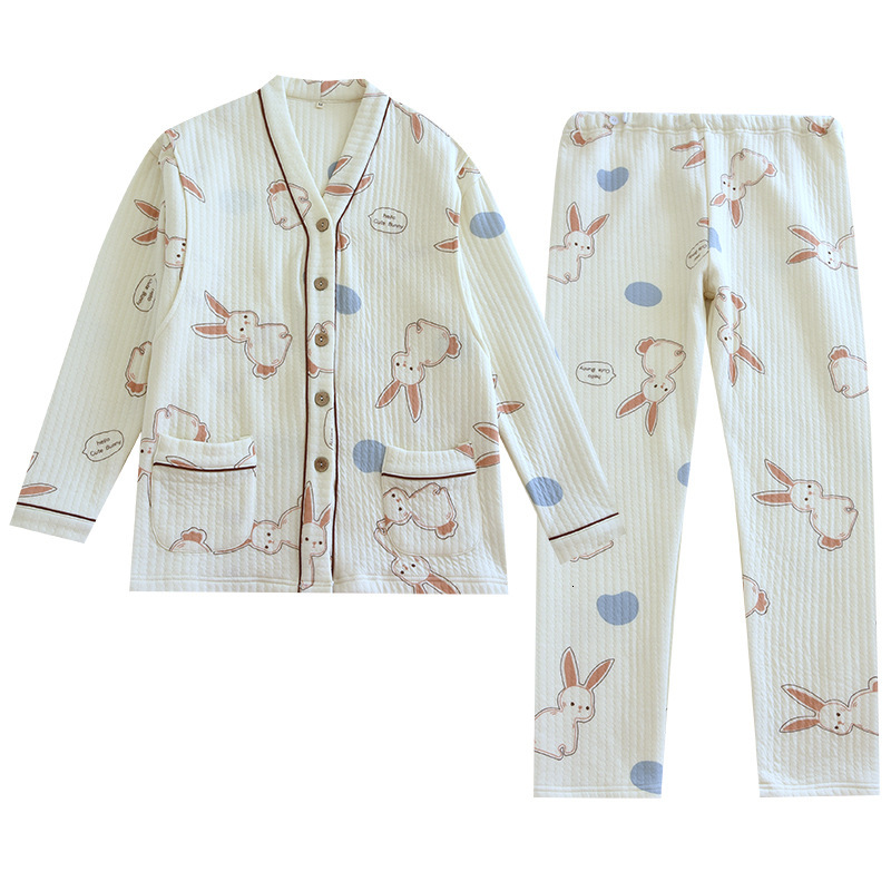 2024 Multiple Autumn/Winter Air Layer Postpartum Clothes with Three Layers of Cotton and October Set for Pregnant Women, Breastfeeding Sleepwear