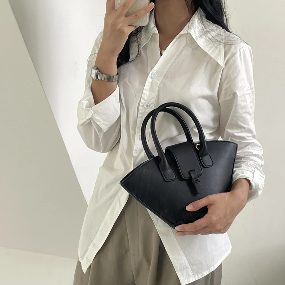 Shoulder Large Capacity Trendy TLXT Crossbody Trapezoid Top Handle Fan-Shaped Bucket for Women Designer Brown Bag