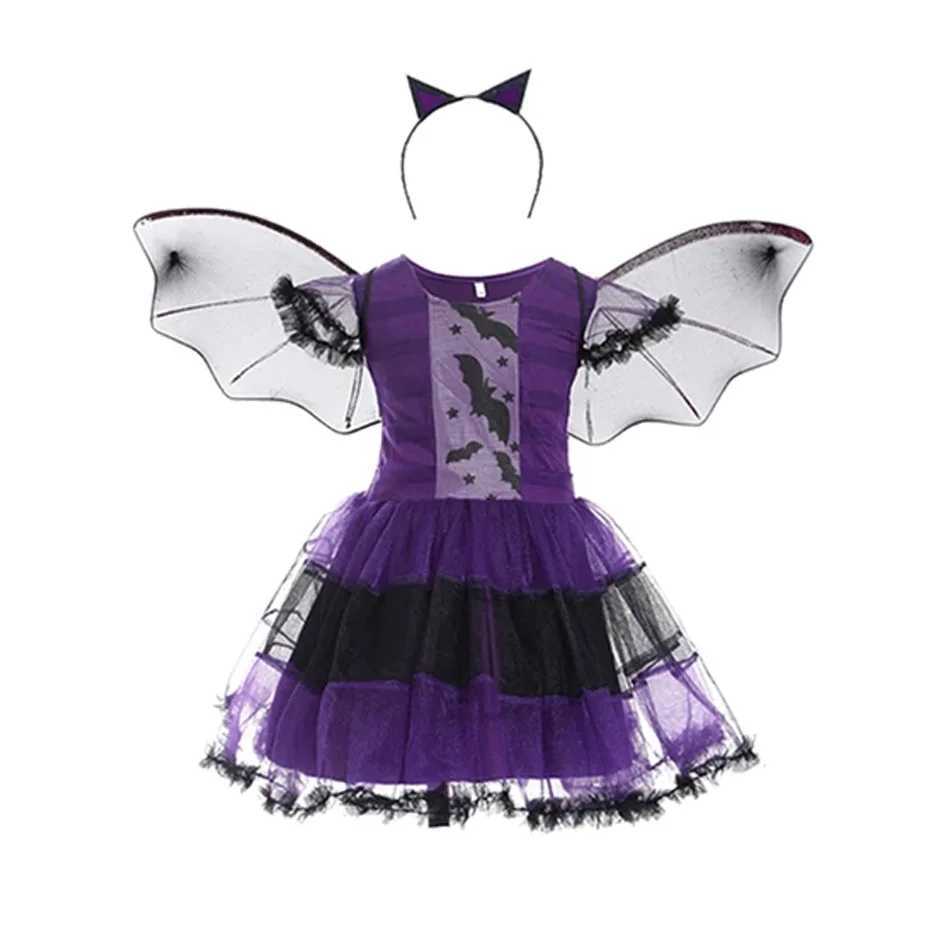 Girls Halloween Scary Skeleton Cosplay Rose Sexy Devil Jumpsuit Party Carnival Scary Children Costume Day Of The Dead Clothes Y240919