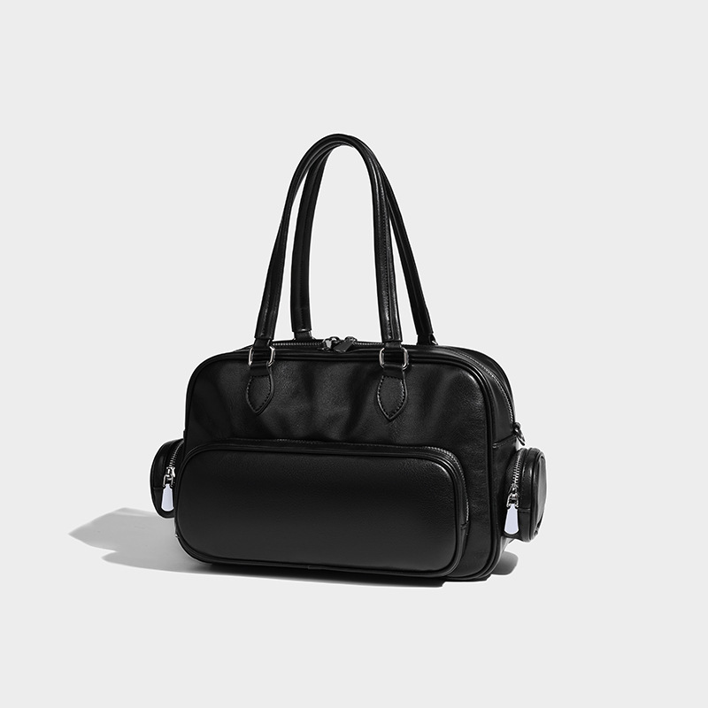 2024 New Multi-Pocket Brown Pillow Women's Fashion Bowg Retro Large Capacity Handbag Motorcycle Shoulder Underarm Bag
