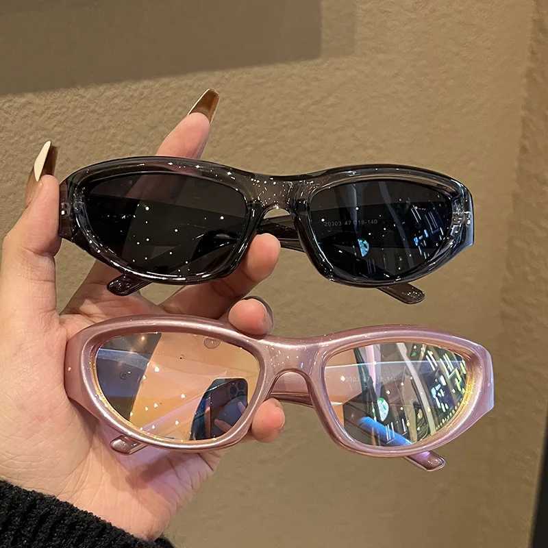 Retro Y2K Style Women Cat Eye Sunglasses Fashion Colorful Mirror Goggles Men Punk Sports Sun Glasses Brand DesignerX240920