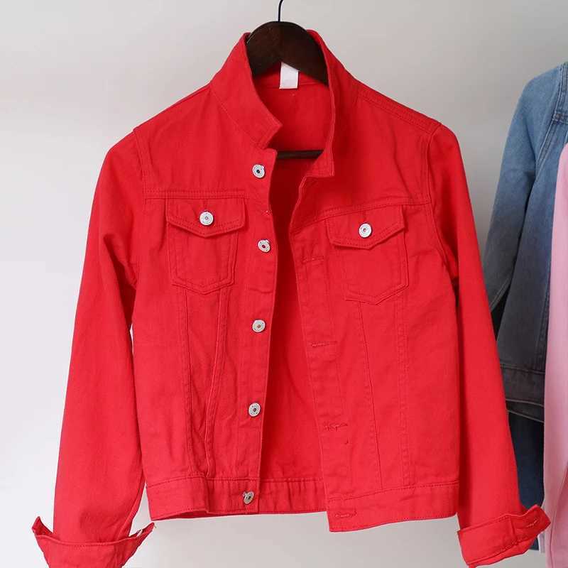 New Womens Denim Jacket Spring and Autumn 2022 Casual Short Denim Jacket Womens Korean Version Solid Color Jacket ClothesX240920
