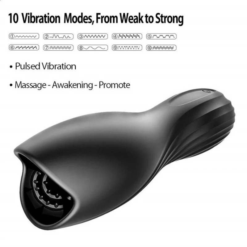 Male masseur training Mastrubator oral cup penis massage pulse vibration sex toy 240914