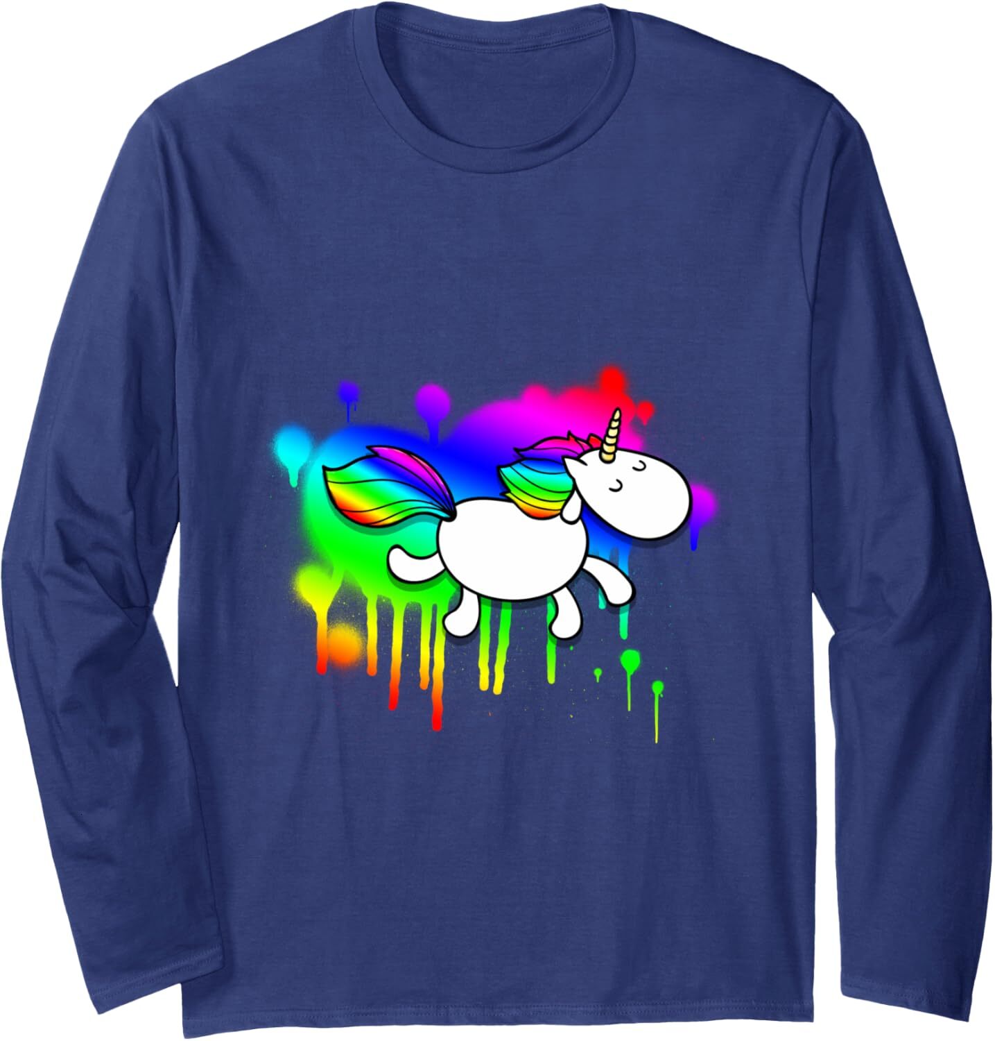 Long Sleeve Shirts for Men sweatshirt Magical Happy Unicorn Funny Cute Lovely Colorful Long Sleeve Tee Streetwear Casual tops clothes