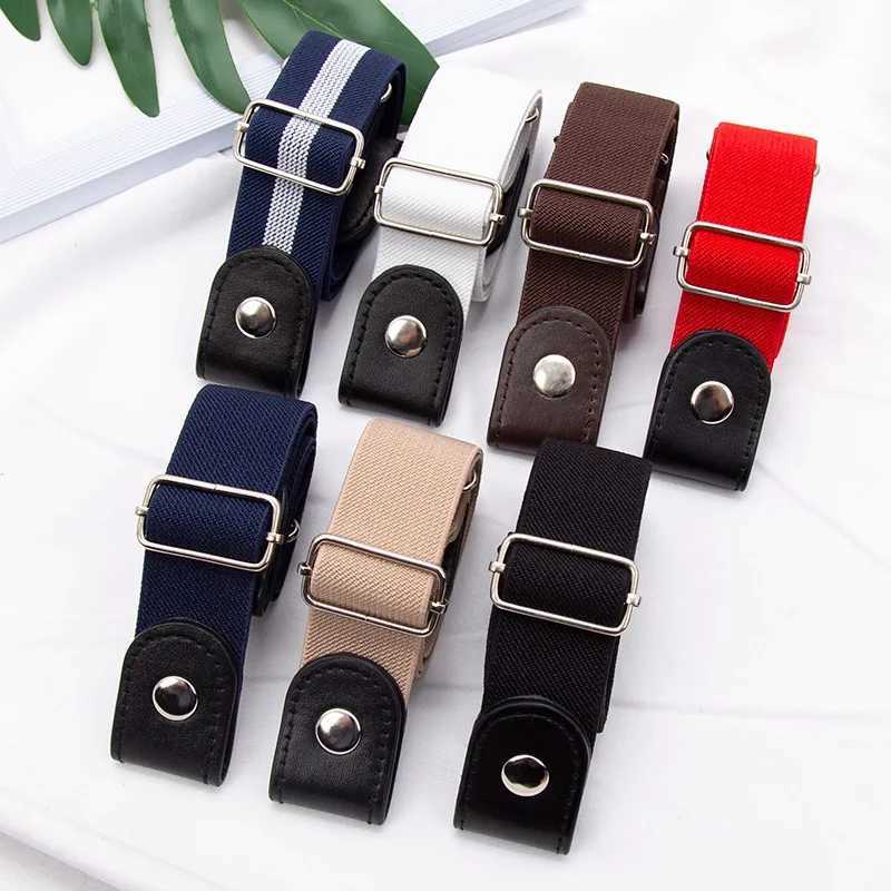 New adjustable womens buckle free waist belt jeans buckle free elastic waist elastic waist mens canvas belt lazy invisible belt W240920