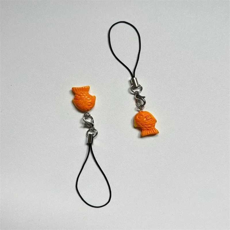 Cute Korean Fish Shaped Red Bean Pastry Snack Phone Charm Keychain Phone chainX240919