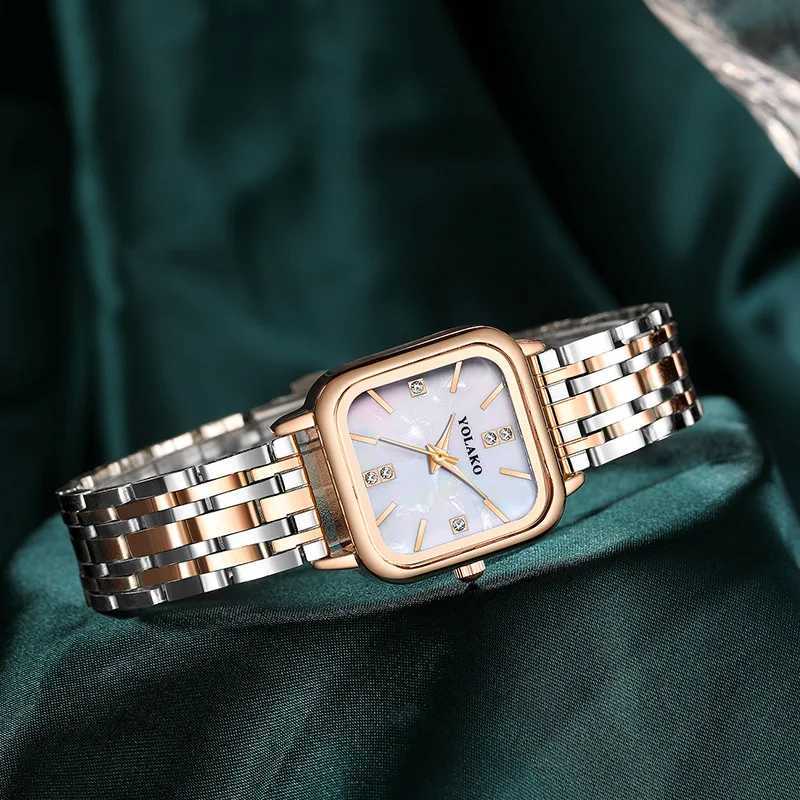 2023 New Fashion Women Luxury Watches Ladies Stainless Steel Wrist Quartz Watch For Women Square Bracelet Watch Relogio FemininoX240920