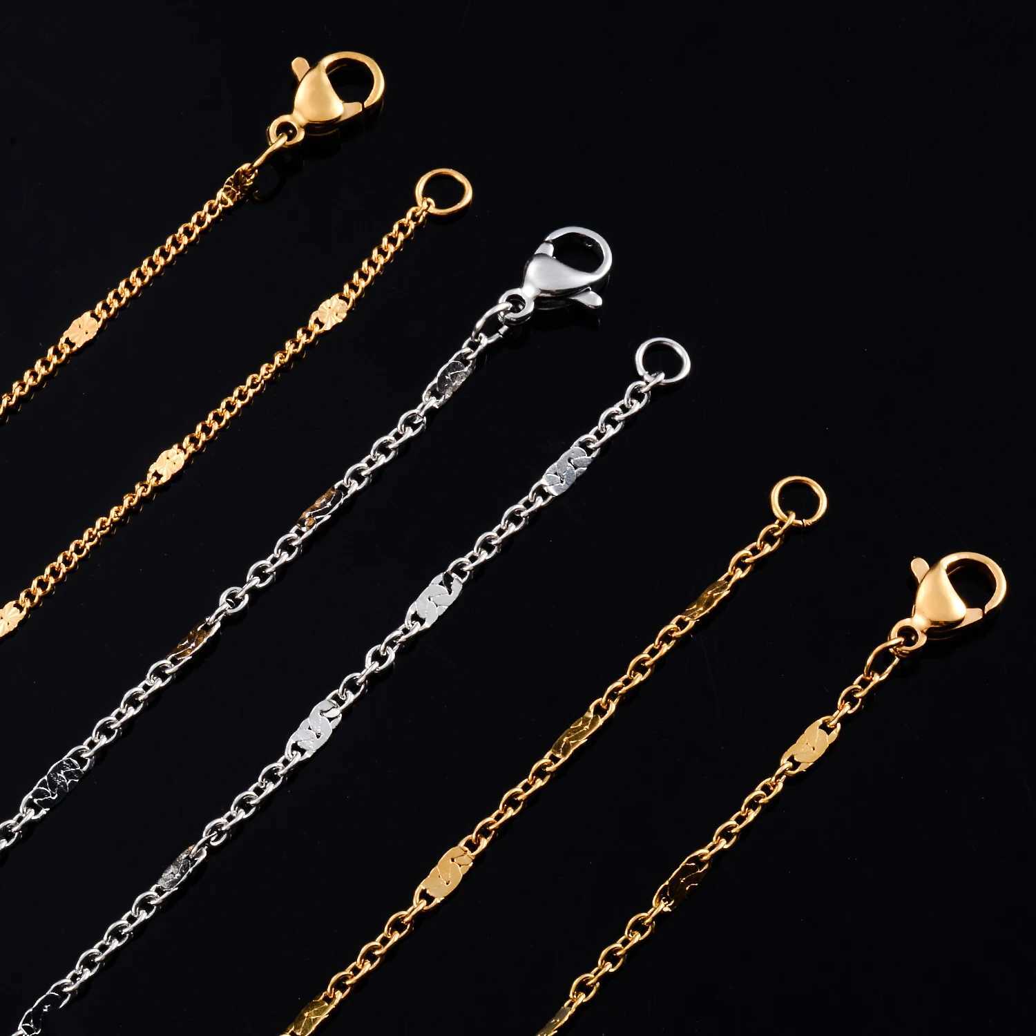 1.8mm Width Stainless Steel Tiny Link Chain Thin Necklace for Women Men Silver/Gold Color Creative Hip Hop Choker Jewelry GiftX240919
