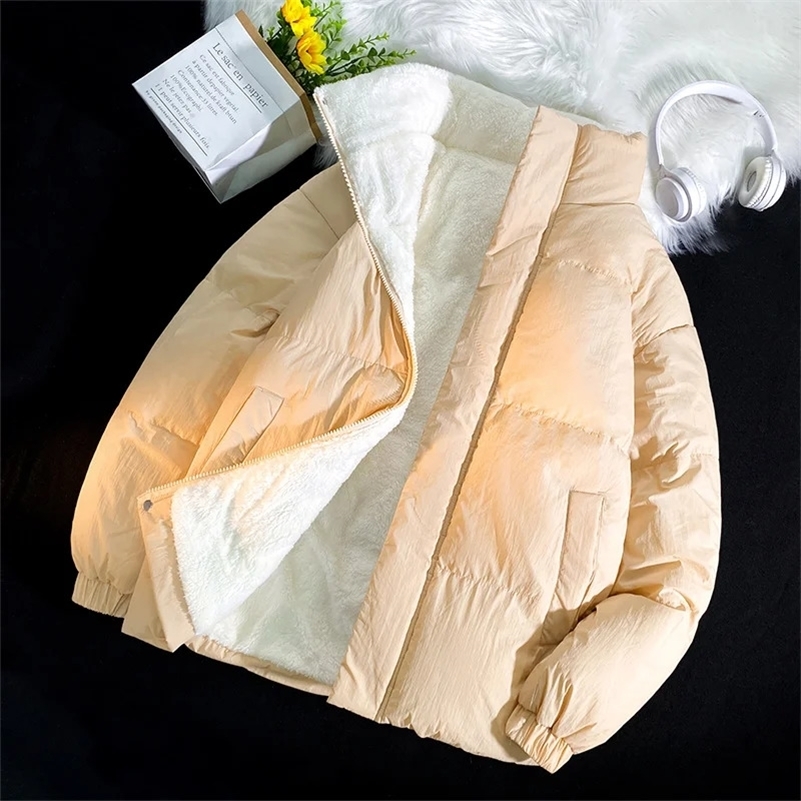 Green Puffer Jacket Men Korean Style Winter Jackets Men Thick Warm Coats Streetwear Solid Color Jackets With Fur Lined 240919
