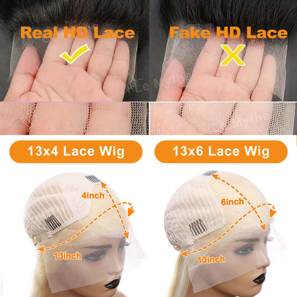 613 Honey Blonde Straight 13x4 HD Transparent Front Wig 28 30 32 Inch 13x6 Lace frontal Human Hair Wigs Brazilian For Women