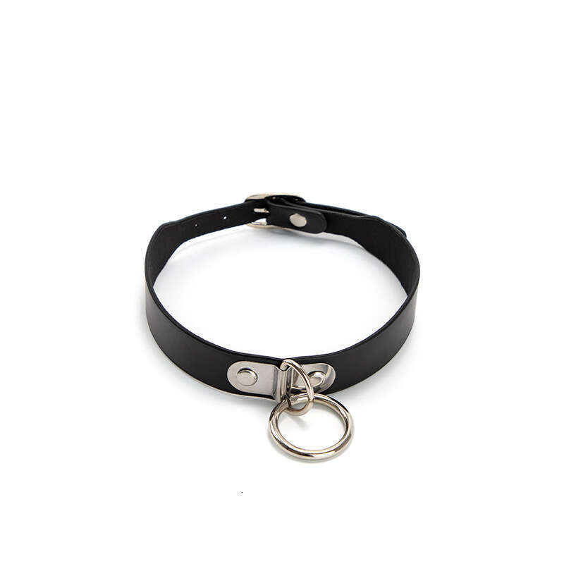 SM Sex Prop Black Iron Ring Sex Collar Foreign Trade Hot Selling Training Female Slave SM Traction Neck Cover Adult Products