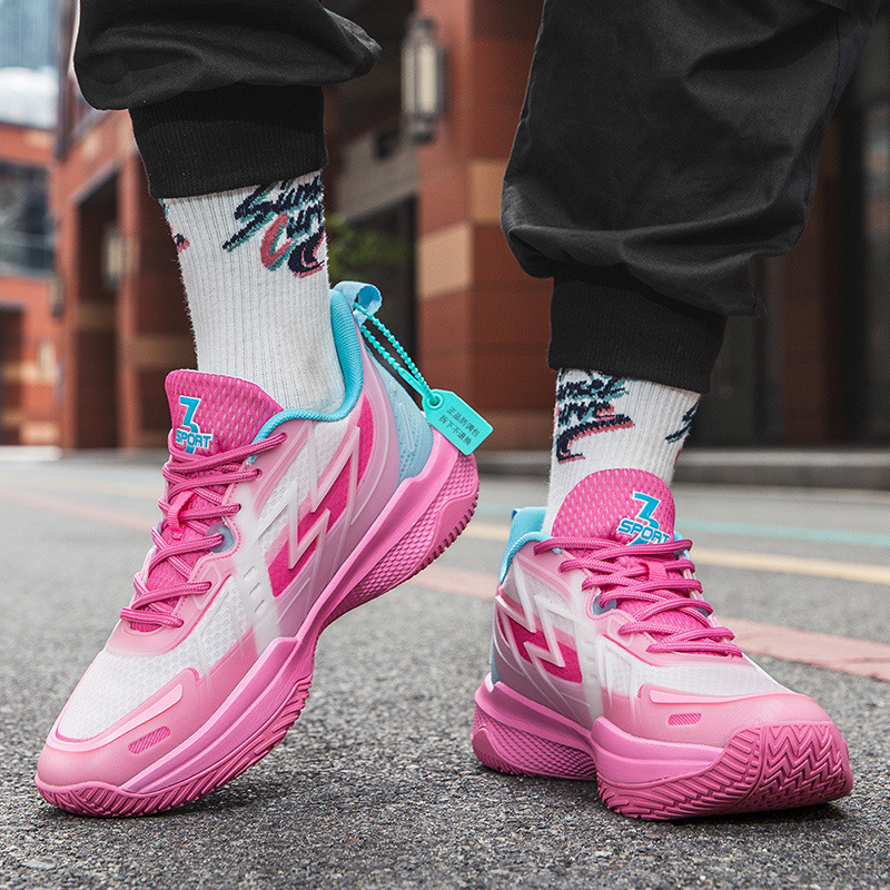 quality High Pink Tennis For Women Fashion Basketball Shoes Trendy Fluorescent Streetwear Sneakers New Men Sport Shoe