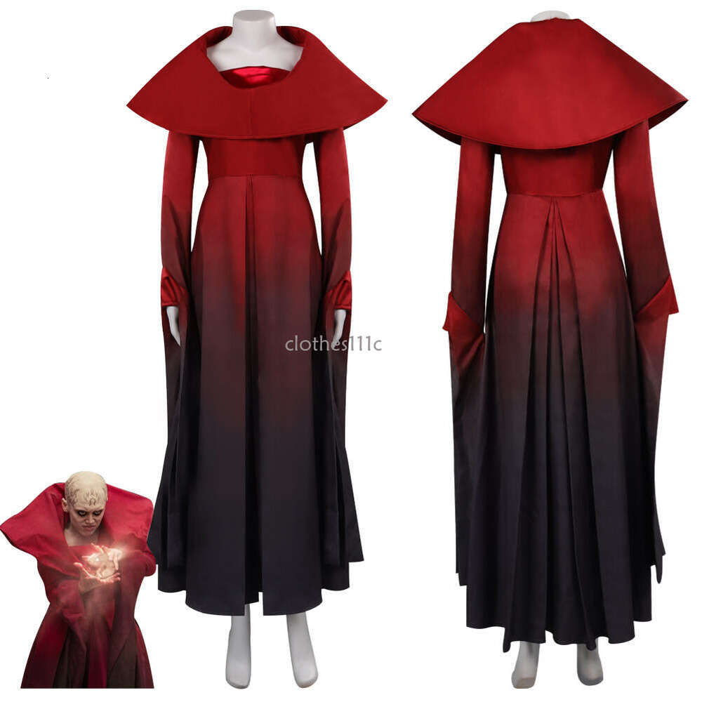 Dragons Siofna Cosplay Costume Red Dress Outfits Women Girls Adult Halloween Carnival Party Disguise Roleplay Suit