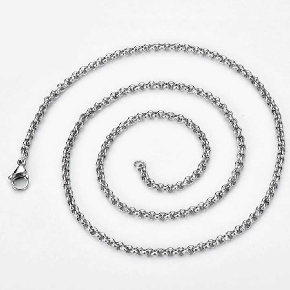 Fashion New Width 2mm-5mm Stainless Steel Round Pearl Chain Necklace DIY Jewelry Bracelet Necklace Dropship WholesaleX240919