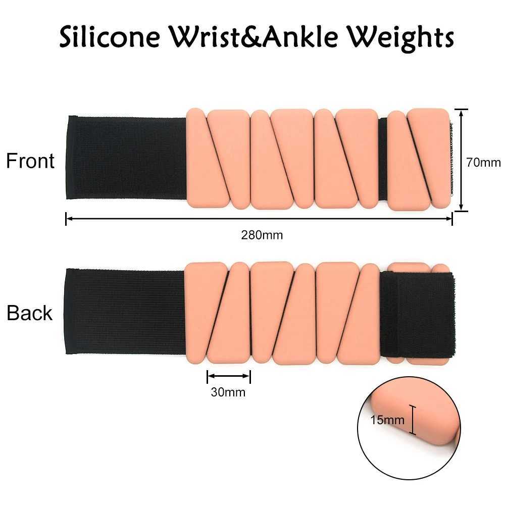 Wrist Support 1/2lbs Yoga Fitness Exercise Wrist Weights Bracelet Triangle Silicone Adjustable Ankle Strap Protector Jogging Sports Wristbands z240920