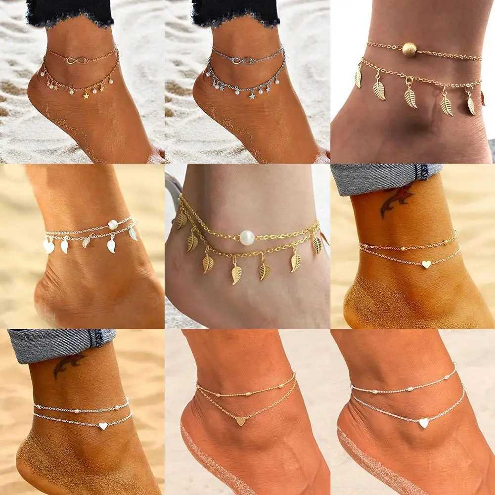 Bohemian Beads Ankle Bracelet for Women Leg Chain Round Tassel Anklet Summer Vintage Foot Jewelry Accessories Y240920