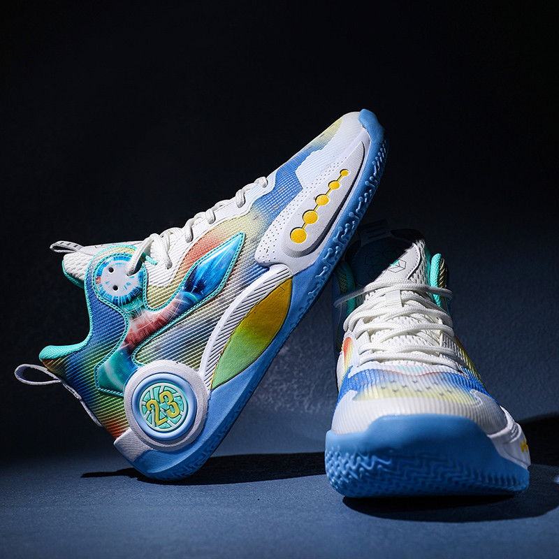 Broken blue into men's casual fashion basketball shoes breathable wear-resistant shock-absorbing training shoes