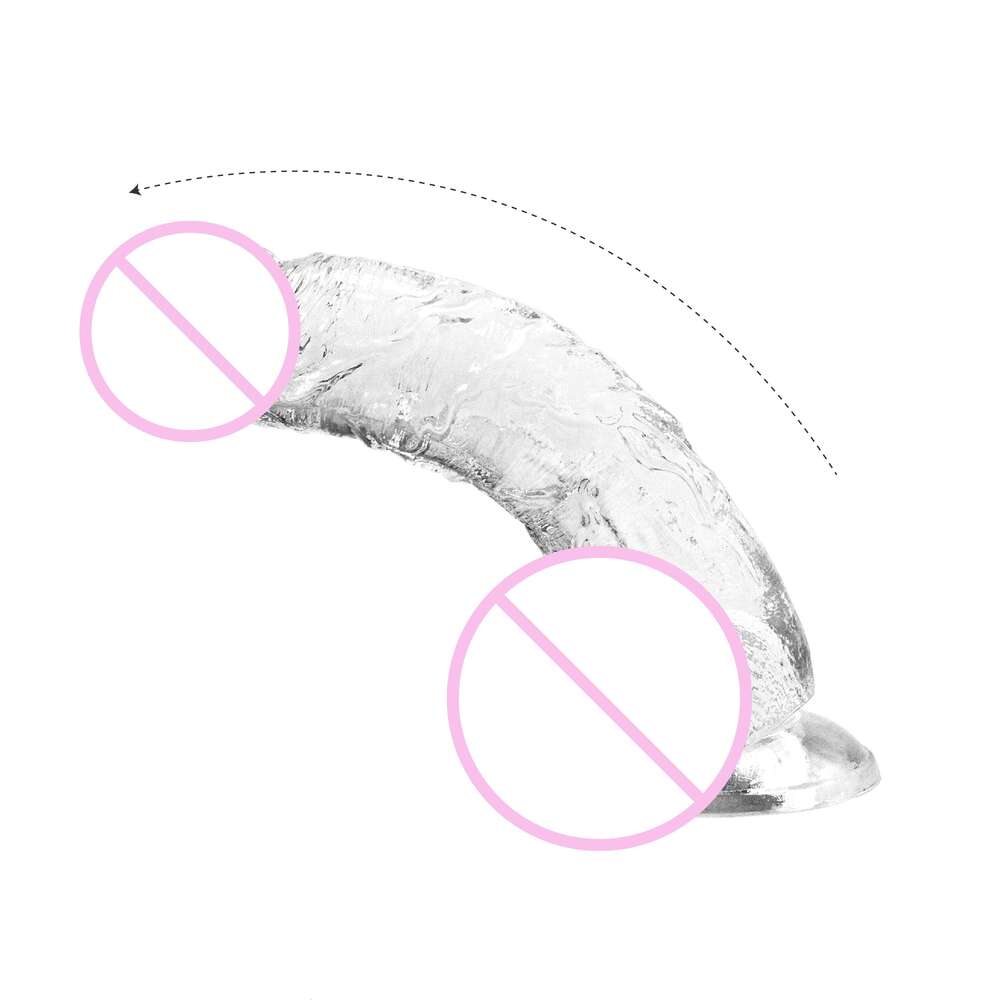 7 inch soft TPE TPR realistic clear jelly crystal dildo for women translucent cock penis adult sex toys