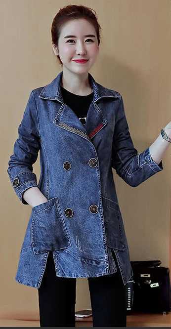 Denim Jackets Womens Spring Autumn New All-match Fashion Loose Casual Jeans Jackets Long Large Size Slim Elegant OutwearX240920