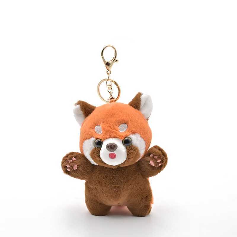 Cute cartoon red panda plush toy pendant little raccoon doll keychain doll playground dollX240919