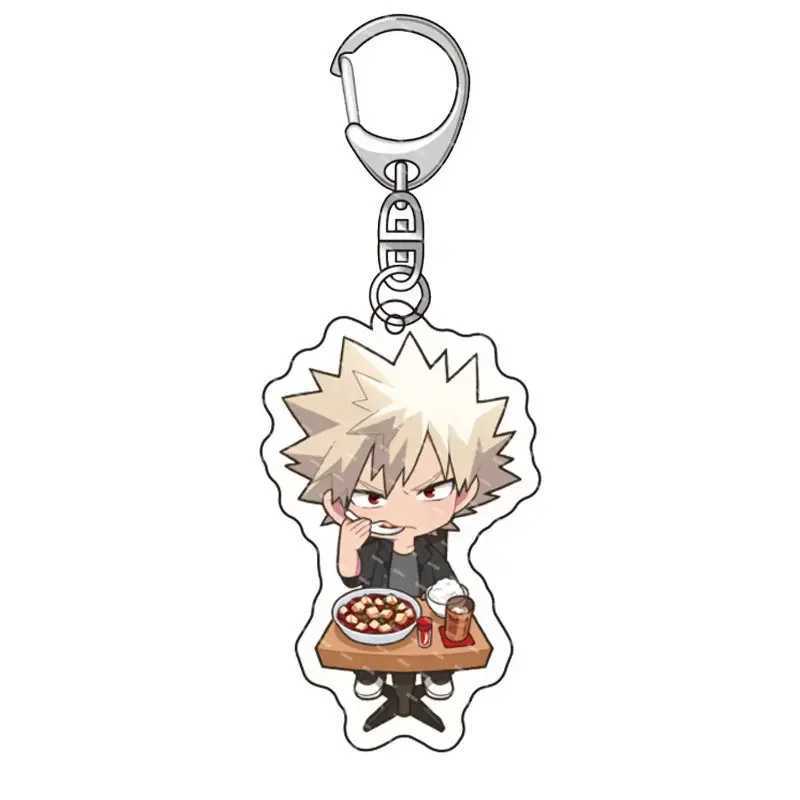 Fashion Anime My Hero School Keychain Cartoon Character Midoriya Izuku Deku OCHACO Acrylic Key Chain Fans Collection Jewlry GiftX240919