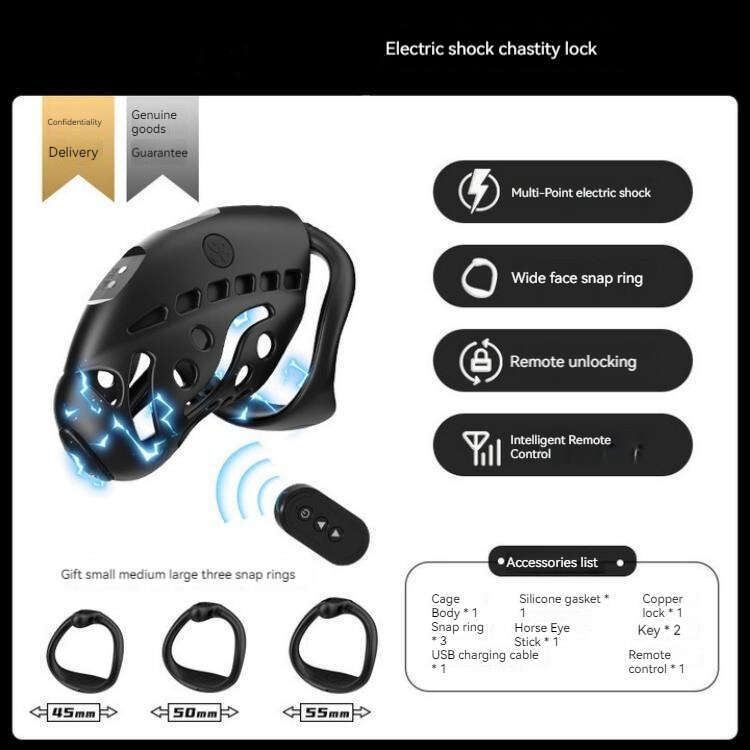 japanese bdsm Intelligent Remote Control Unlocking asceticism Stop jerking off electroshock penis Chastity Cage