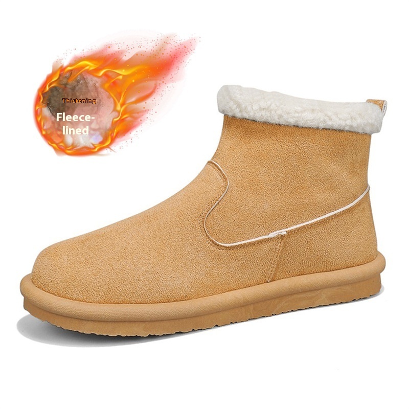 Winter high top casual snow boots with zipper and plush warm cotton boots, fashionable solid color bread shoes M81