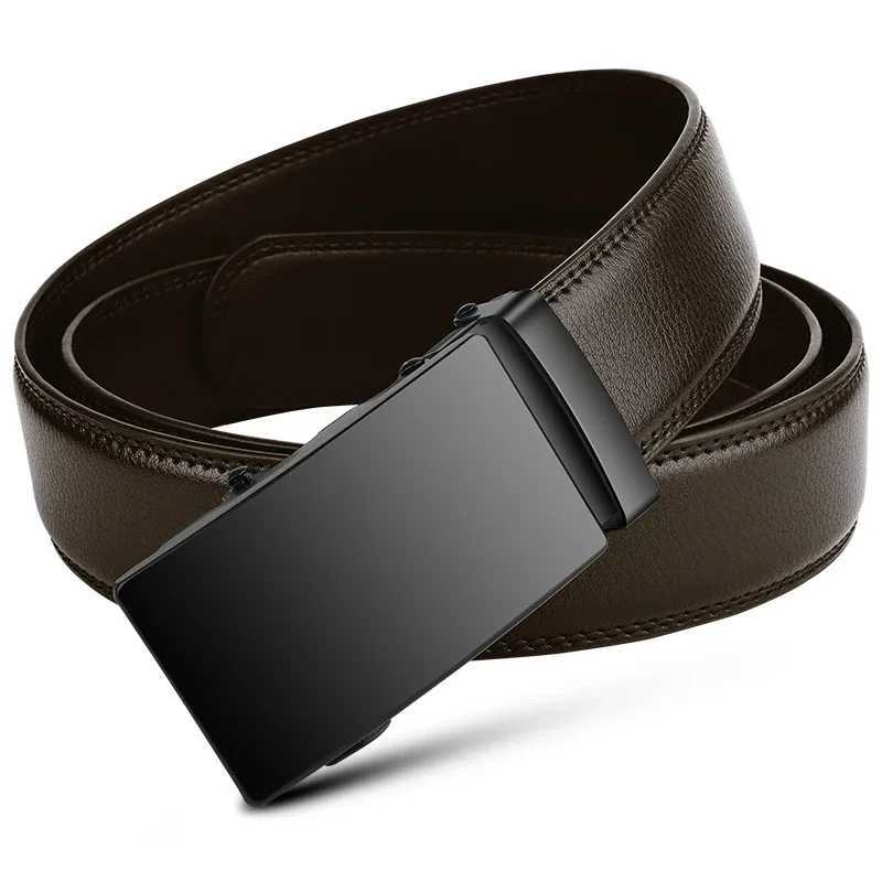 Mens automatic buckle belt famous brand business belt mens PU leather belt black mens jeans belt W240920
