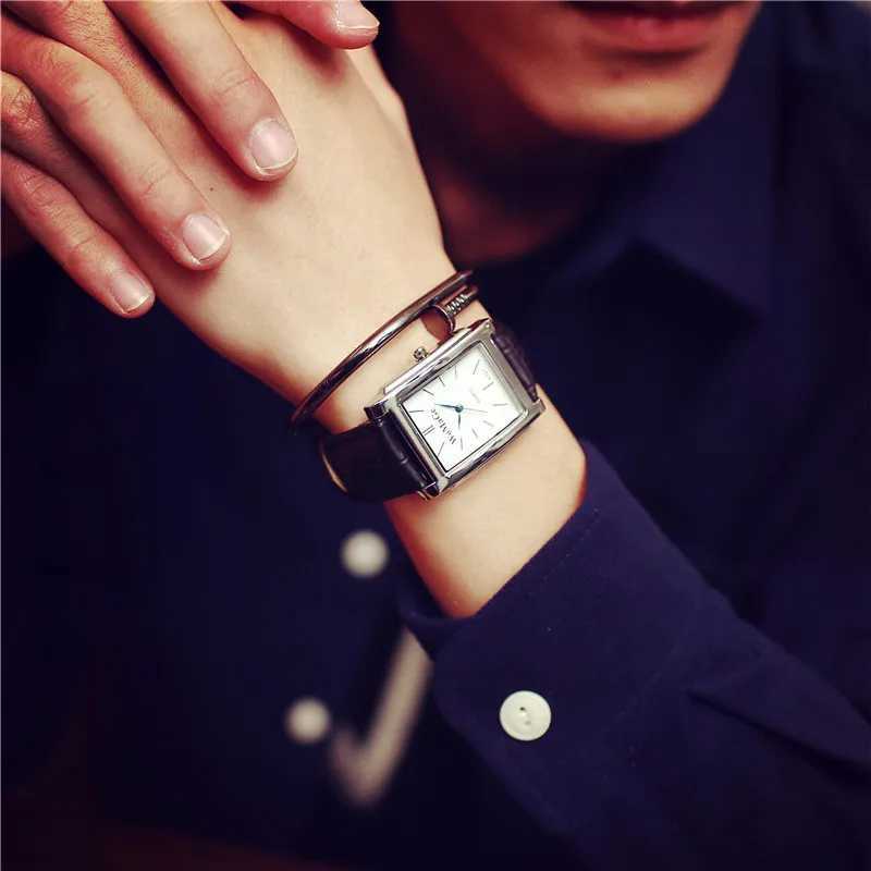 Classic Retro Quartz Watches Leather Strap Ladies Watch Rectangle Dial Clock Fashionable Wristwatch for Women Relogio FemininoX240920