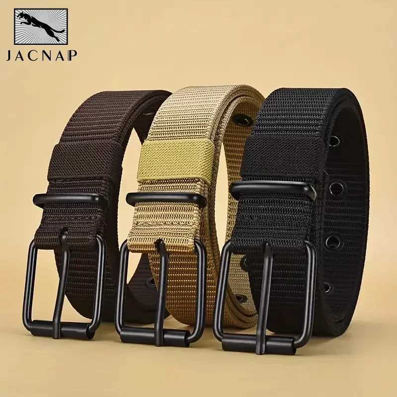 Mens waist belt pin buckle leather outdoor sports porous canvas belt womens fashion jeans travel tactical belt W240920