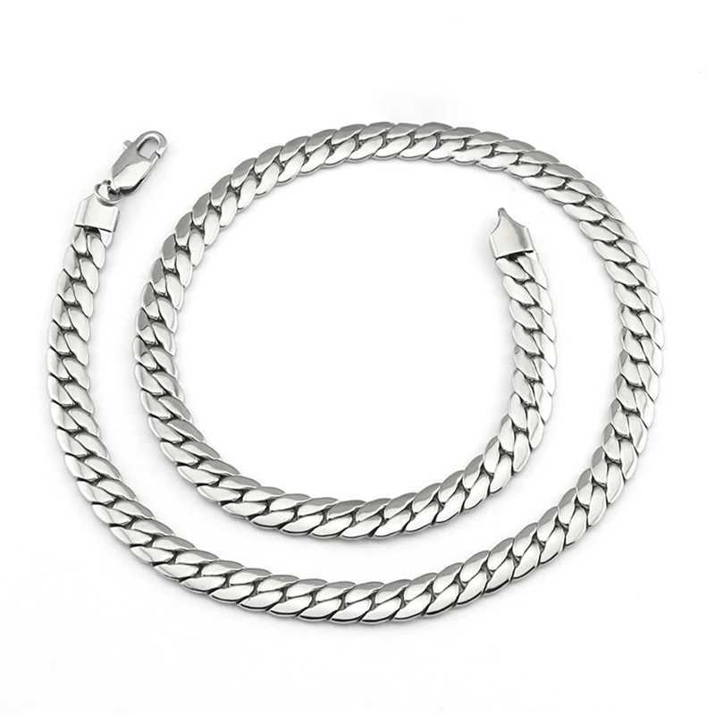 Cuban Link Chain Necklace Stainless Steel Long Chain For Men Women Jewelry GiftsX240919