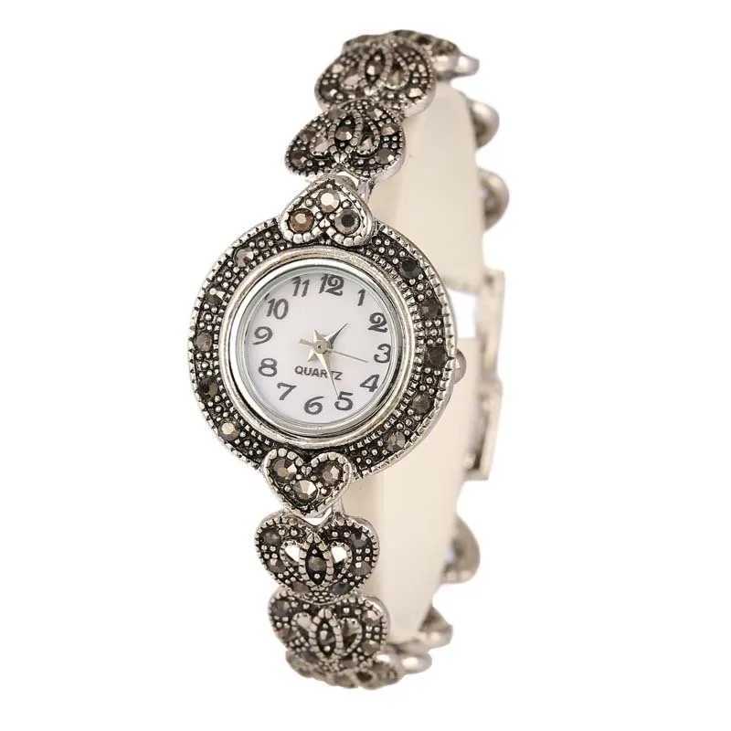 New Fashion Designer Promotion Tibetan Silver + Bangles + 26% Crystal Bracelet Wristwatch for Women watchesX240920